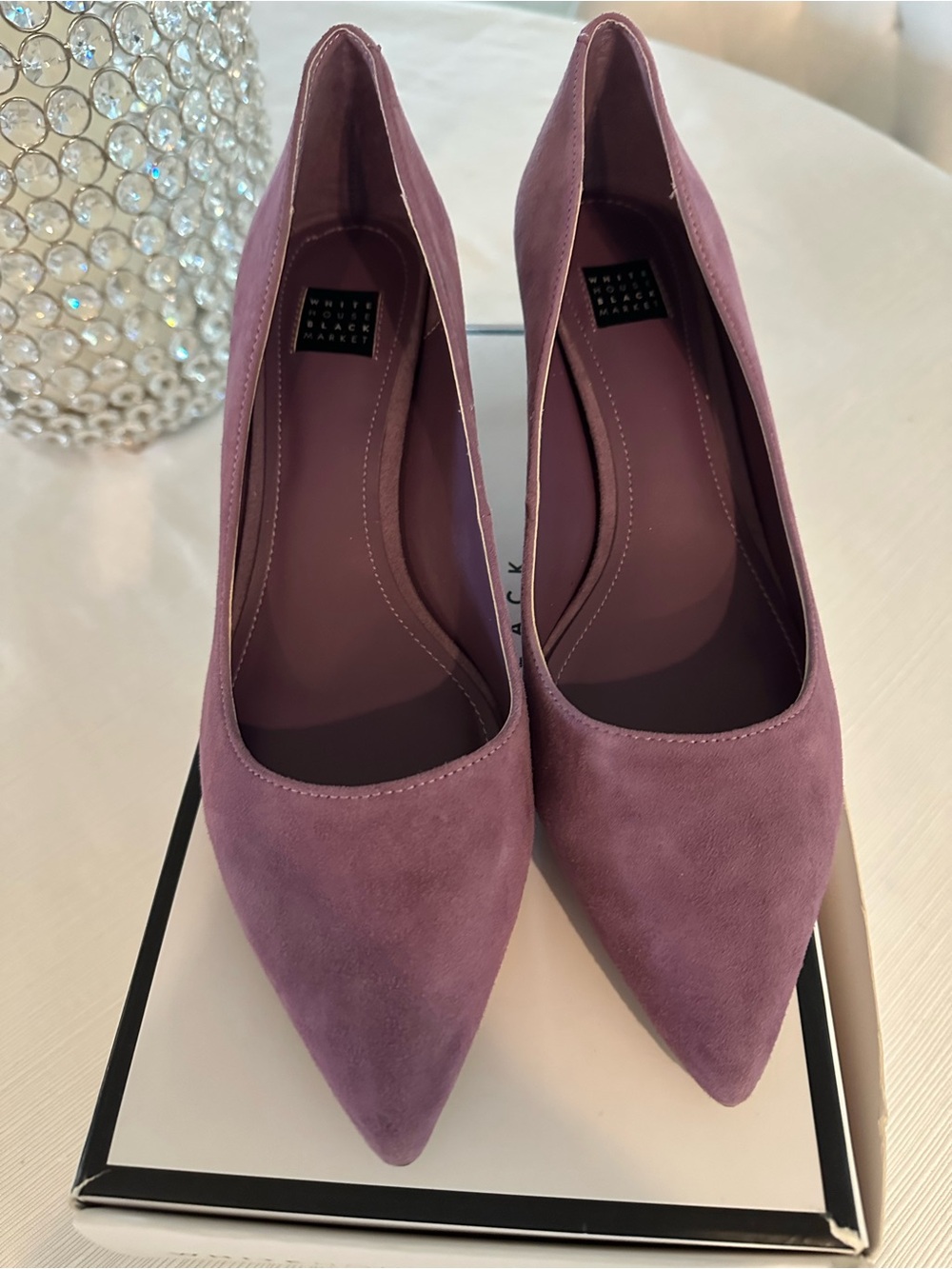 White House Black Market Mauve Suede Pointed Toe Pumps